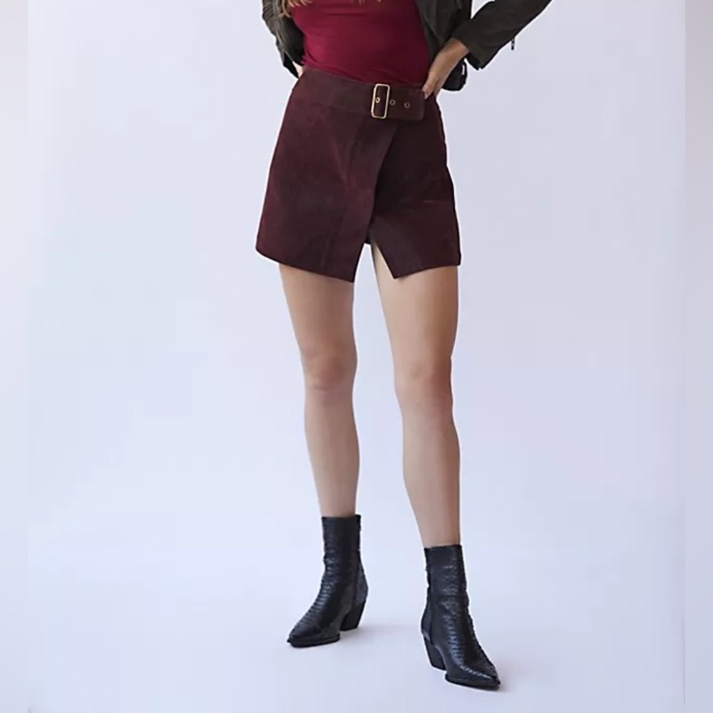 Free People Deep Red Mini Skirt